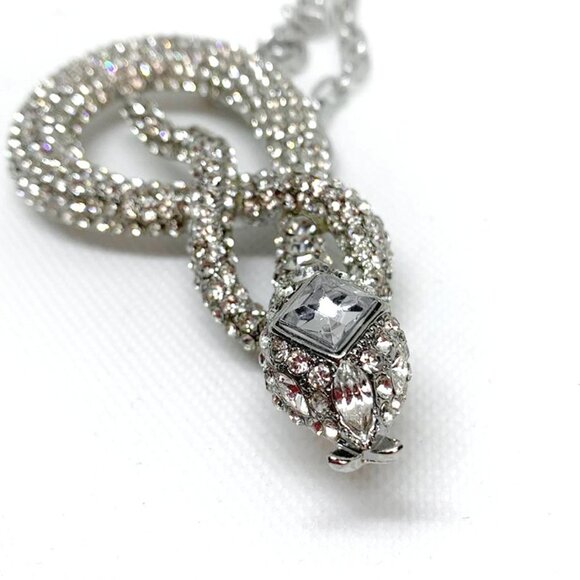 VINTAGE Statement Snake Charm Choker Necklace - Picture 5 of 6